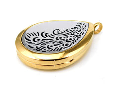 Silver Peacock Tail Locket Pendant
