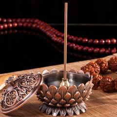Copper Lotus Incense Burner