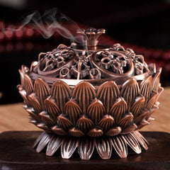 Copper Lotus Incense Burner