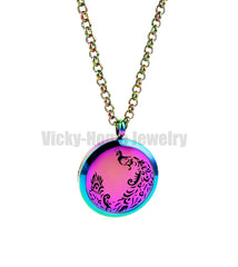 Diffuser Locket Necklace Peacock