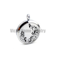 Diffuser Locket Necklace Peacock