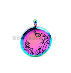 Diffuser Locket Necklace Peacock