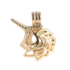 Unicorn Stones Beads Cage Pendant