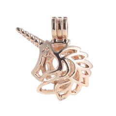 Unicorn Stones Beads Cage Pendant
