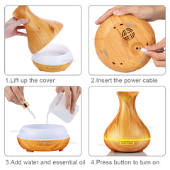 Air Humidifier with Wood Grain